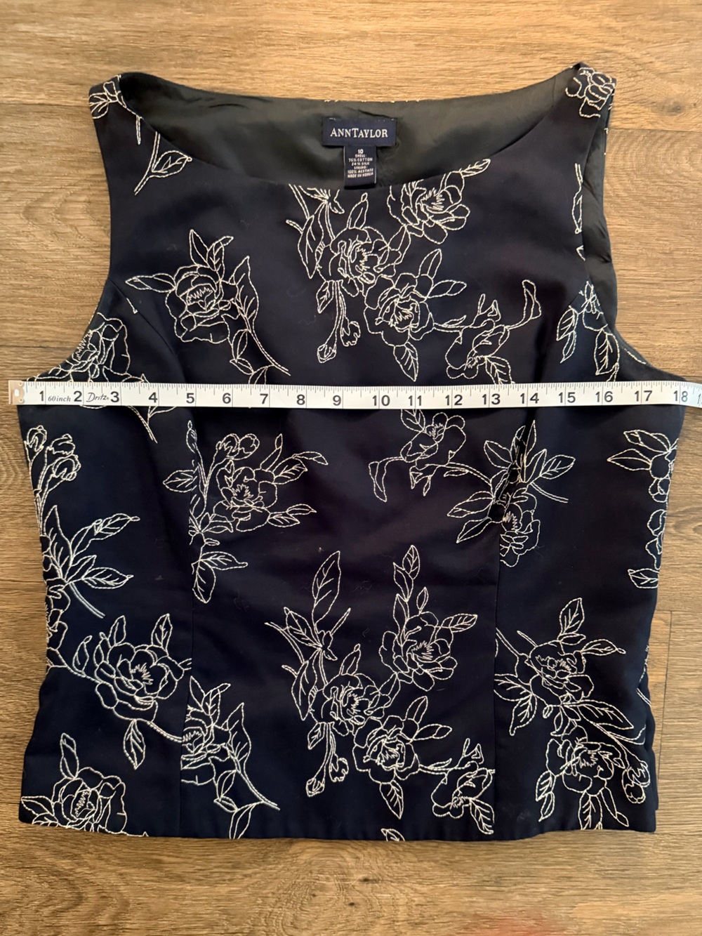 Ann Taylor Navy & White Floral Peplum Top & Pencil Skirt Matching Set - Size 10 - Picture 5 of 10